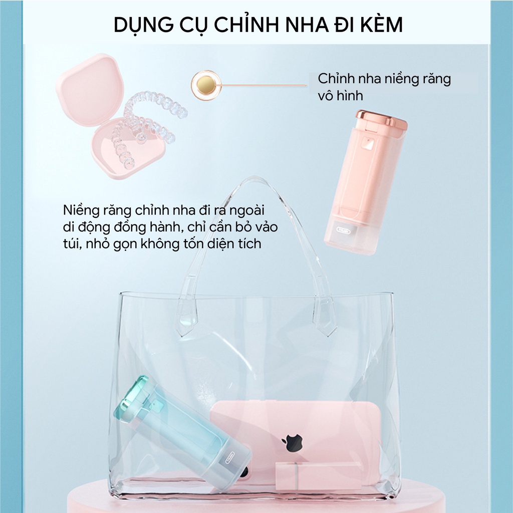 Combo bàn chải điện Mjk05 + Tăm nước T-Flash T02 tia mạch xung, làm sạch răng hiệu quả