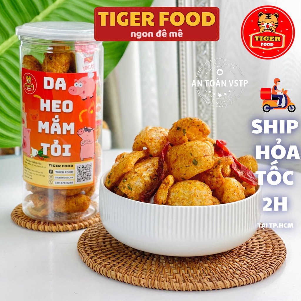 Da heo mắm tỏi 💖TIGER FOOD💖 Da heo mix vị mắm hành tỏi ớt giòn thơm 140g chiên giòn siêu ngon - ăn vặt Sài Gòn
