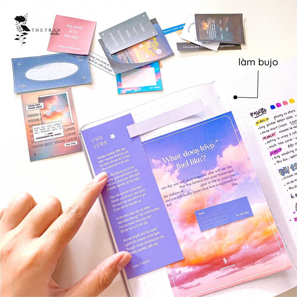 Bộ 25 postcard poster ảnh sticker nghệ thuật A6 decor phòng dán tường sổ tay/ sky deco kit / thetranstudio