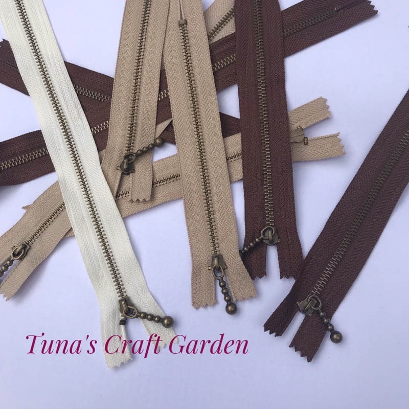 Dây khoá kéo răng kim loại, dây khoá làm túi handmade