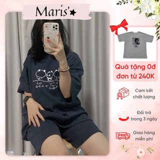 Đồ bộ nam nữ tay lỡ ⚡ GIÁ CỰC SỐC ⚡ Set unisex 3158 cotton form rộng oversize 2 màu xám-xanh thanng cách thu đông