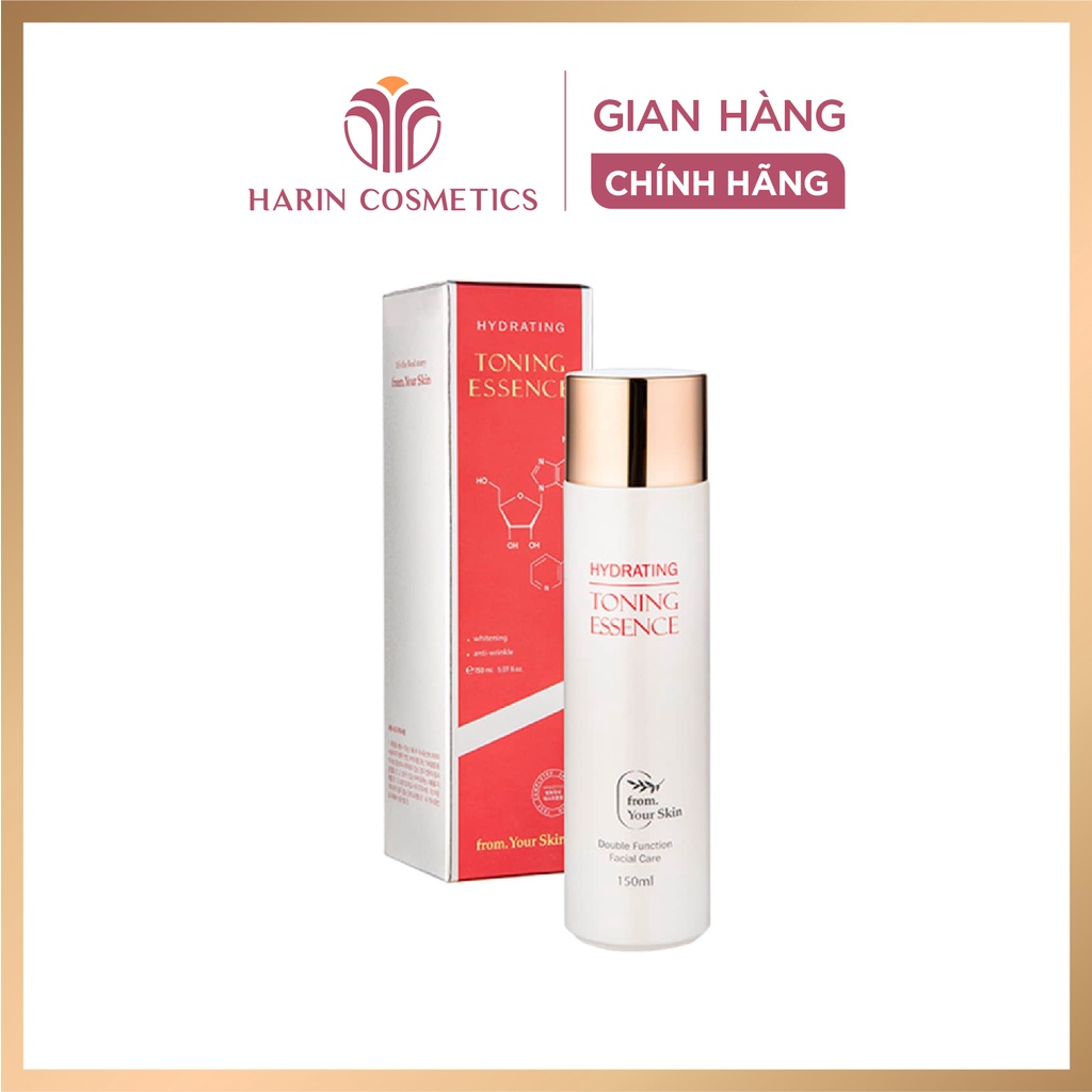 Toner huyết tơ tằm dưỡng trắng Hydrating Toning Essence 150ml căng bóng cho da nám sạm Harin Cosmetic nhập khẩu Hàn Quốc