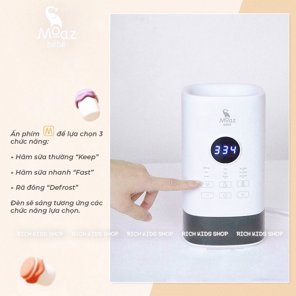 Máy hâm sữa siêu tốc Moazbebe MB033