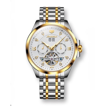 Đồng hồ nam cao cấp JSdun máy cơ size 40mm,dây đeo thép,chống nước 30m,bảo hành toàn quốc 12 tháng chính hãng Olevs