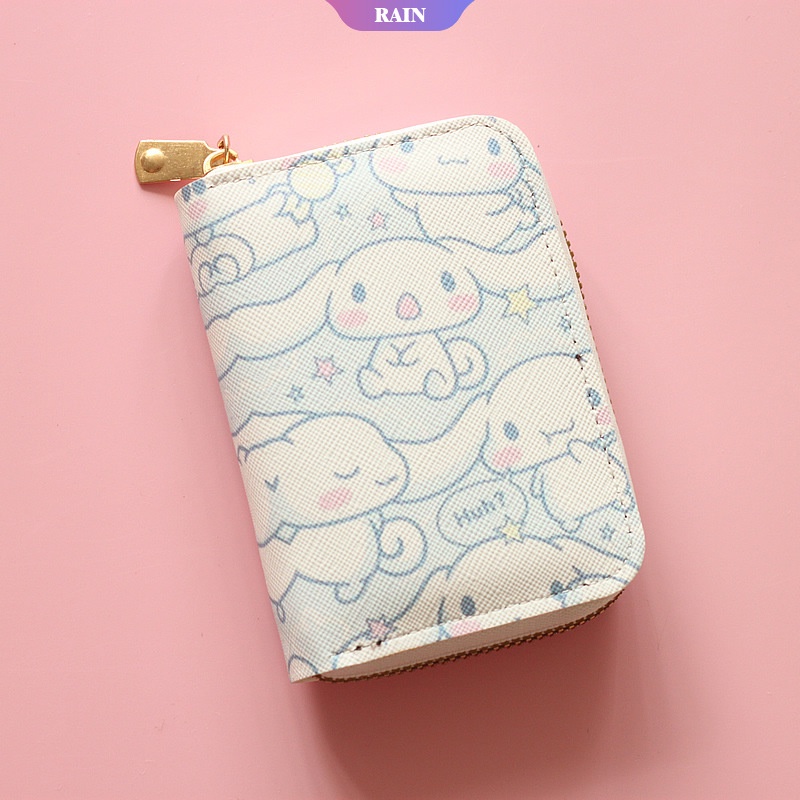 Ví Da PU Đựng Tiền Xu / Thẻ Đa Năng Hình Hoạt Hình Sanrio Kawaii Hello Kitty Cinnamoroll Dễ Thương