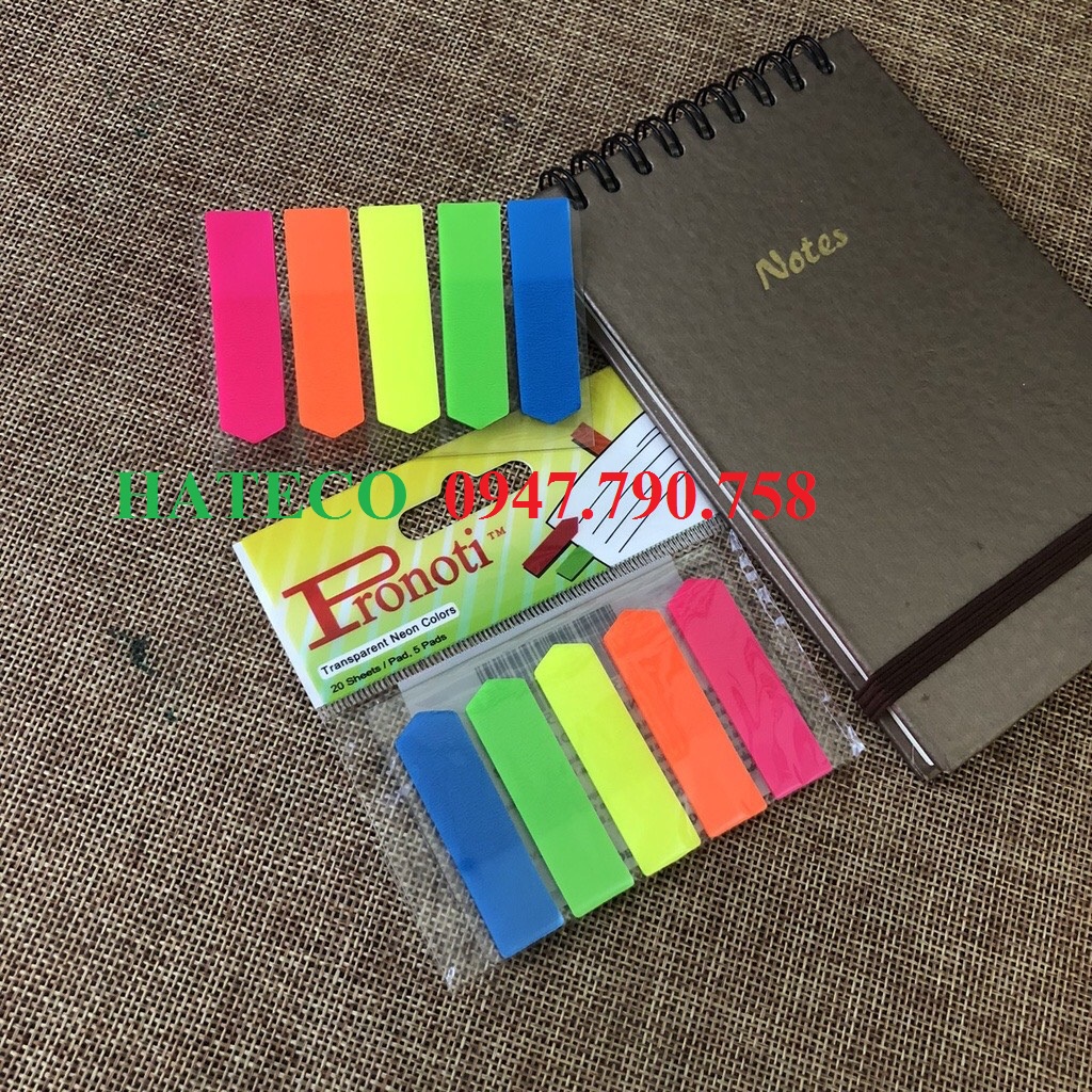 Note Phân trang nhựa 5 màu Pronoti 45502  - Giấy đánh dấu chữ ký mũi tên