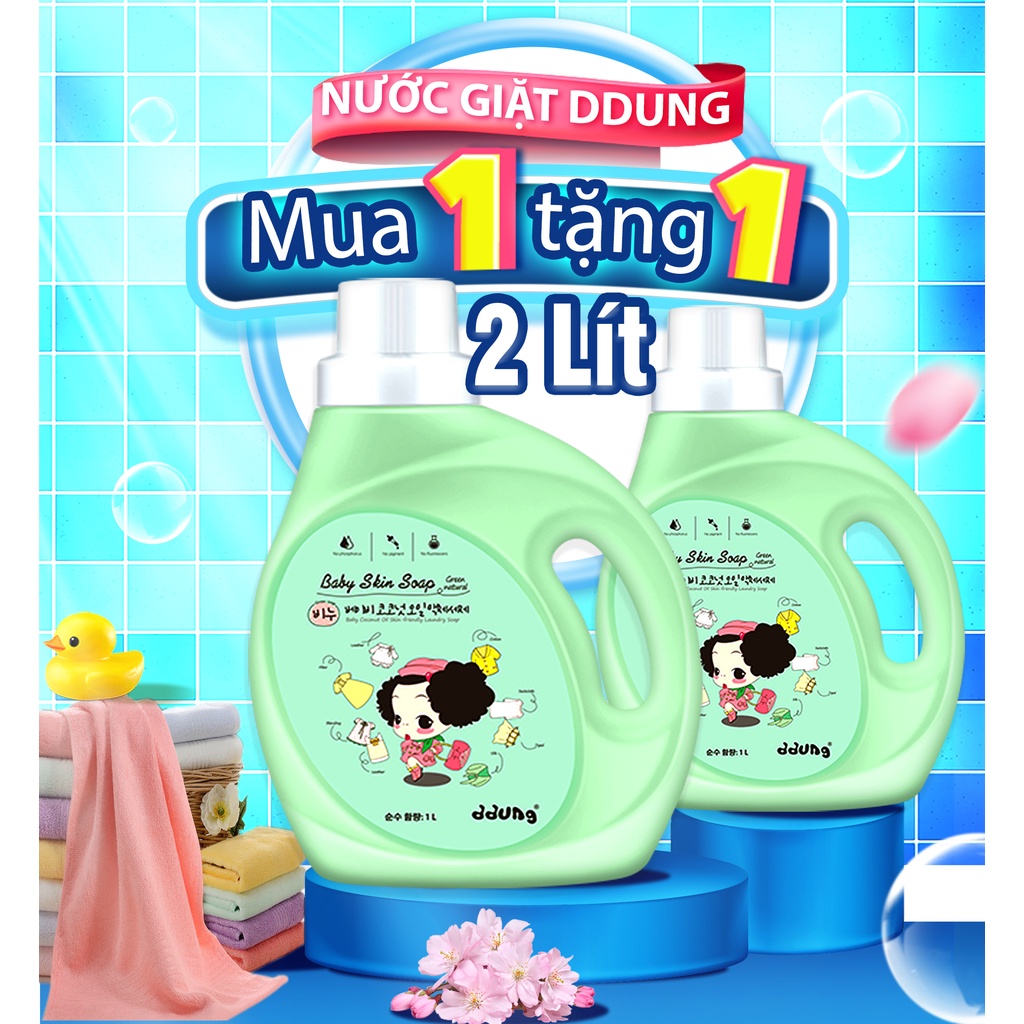 [Free ship] Nước giặt xả quần áo em bé ddung Hàn Quốc 2 trong 1,giặt siêu sạch không hoá chất, chuyên dùng cho mẹ&amp;bé.