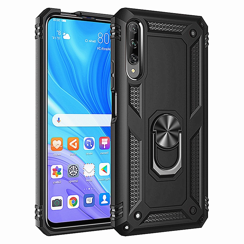 Ốp Điện Thoại TPU + PC Bề Mặt Nhám Chống Sốc Chống Rơi Có Nhẫn Đỡ Từ Tính Cho Huawei Y9 Prime Y5 Y6 Y7 Pro Prime Y9 2019