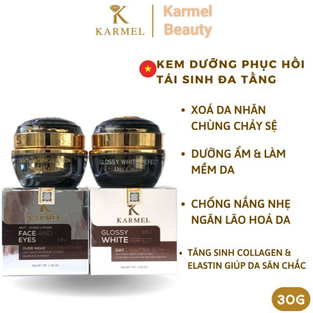 Kem tái sinh đa tầng Dưỡng da Căng bóng trắng sáng đều mầu, Tăng Sinh Collagen, Cấp Ẩm Ngăn Lão Hóa ngày và đêm15g Kamel