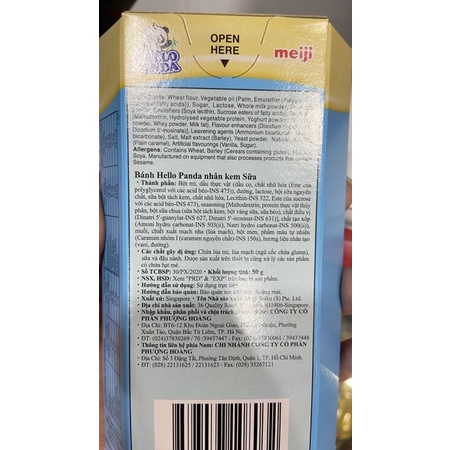 Bánh gấu Meiji Hello Panda vị sữa/dâu/chocolate hộp 50g