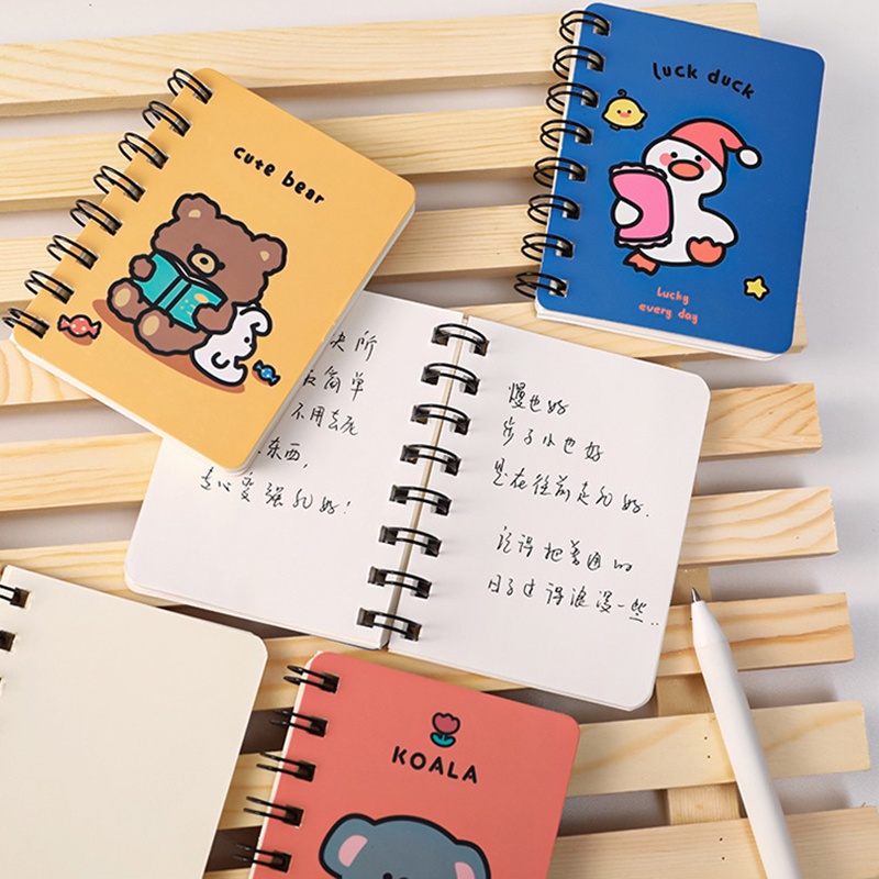 Sổ tay lò xo mini hình con vật cute dễ thương không có dòng kẻ khổ A7 dày 80 trang (10.5 * 8cm)