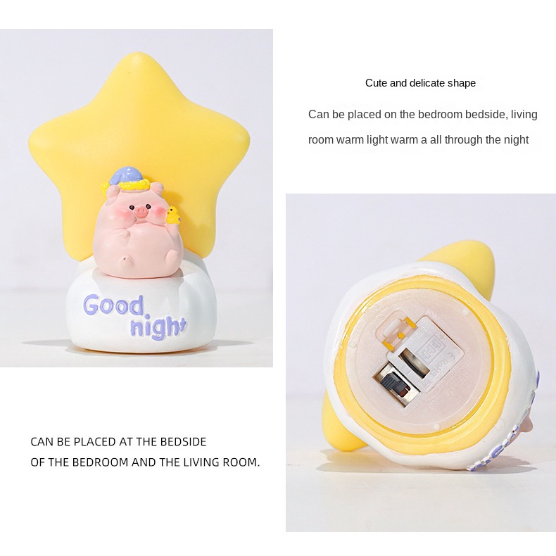 Đèn Ngủ Hình Heo Hoạt Hình Phát Sáng Ban Đêm Trang Trí Phòng Ngủ