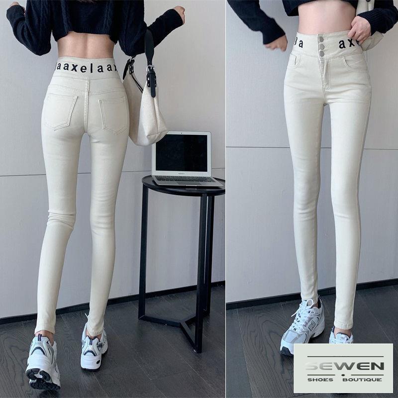 Quần Legging Lưng Cao Dáng Ôm Thêu Họa Tiết Phong Cách Mới Cho Nữ