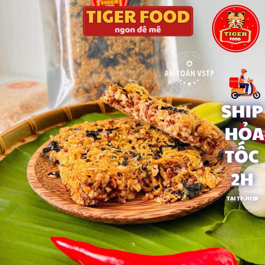 Cơm Cháy Gạo Lức Rong Biển Siêu Chà Bông TIGER FOOD 100g Cơm Cháy Gạo Lức