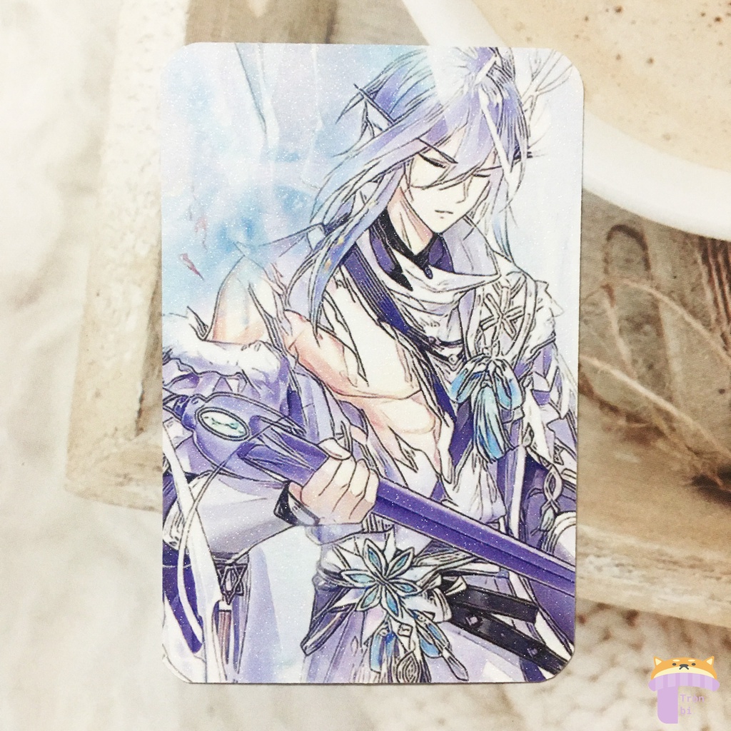 [MẪU MỚI -2 mặt khác nhau] Card Thực vật ngữ 5.5 x 8.5 cm bo góc cán Kim tuyến/ Nhũ - tặng 1 vỏ bọc
