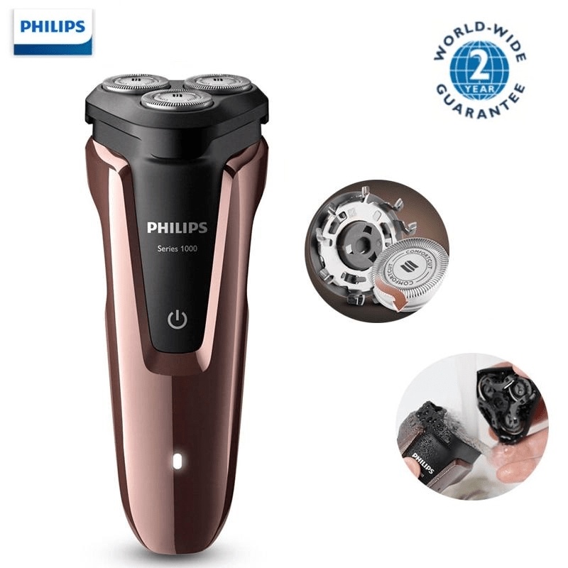 Máy cạo râu cao cấp Philips series 1000 S1060, 3 lưỡi tự mài, cạo khô và cạo ướt - Hàng chính hãng