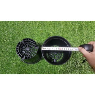 Combo 10 chậu đen trồng lan phi 16cm bít lỗ.
