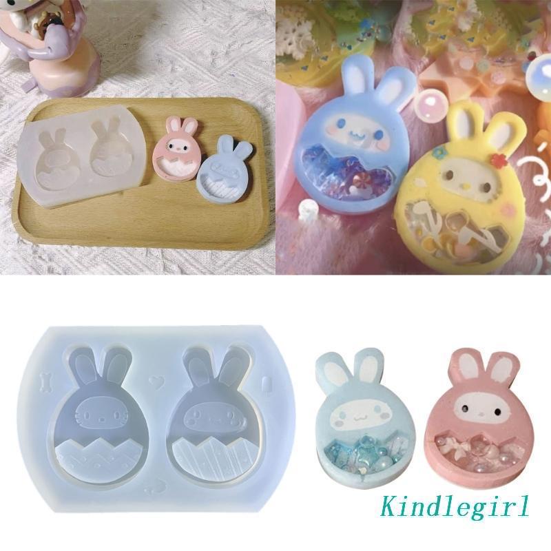 Khuôn Silicone Hình Quả Trứng / Thỏ Phối Kim Tuyến Nước Độc Đáo Diy