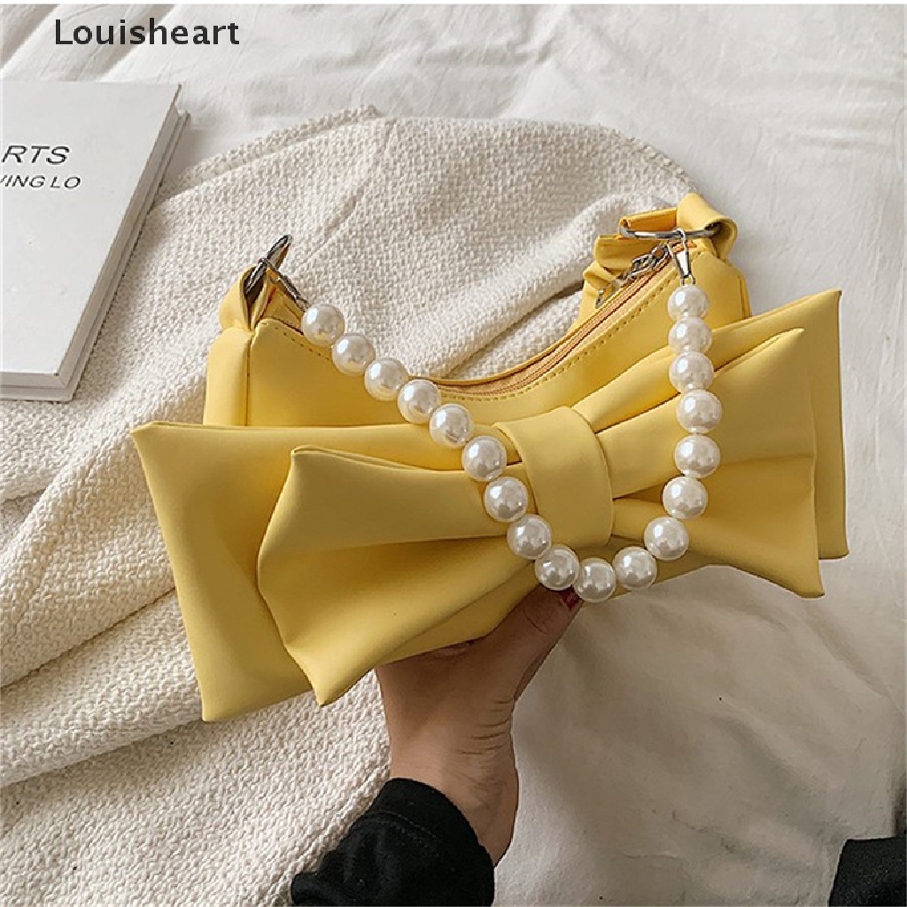 Túi Xách Da PU Louisheart Đính Nơ Phối Dây Xích Đeo Vai Sành Điệu Cho Nữ TFG