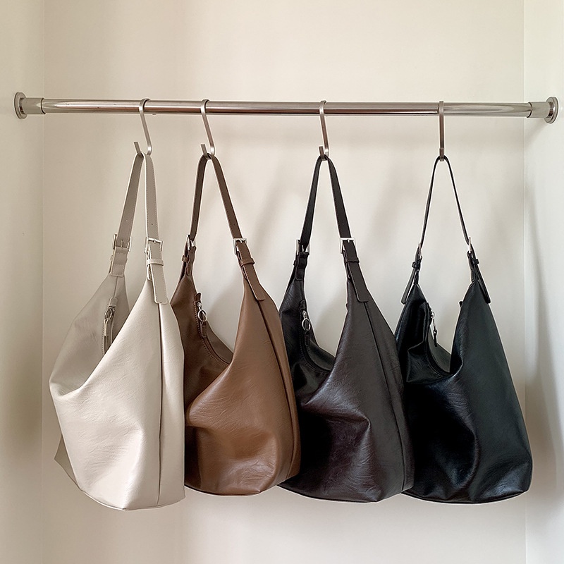 Túi Xách Đeo Vai Da Mềm Cỡ Lớn Phong Cách Hàn Quốc Đơn Giản Dành Cho Nữ