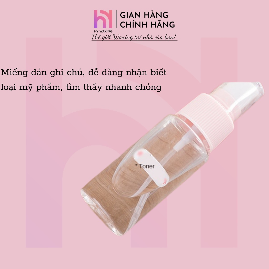 Bộ Chiết Mỹ Phẩm Du Lịch 5 Món Tặng Kèm Túi Zip Tiện Lợi Dễ Dàng Đem Theo HY WAXING 4002