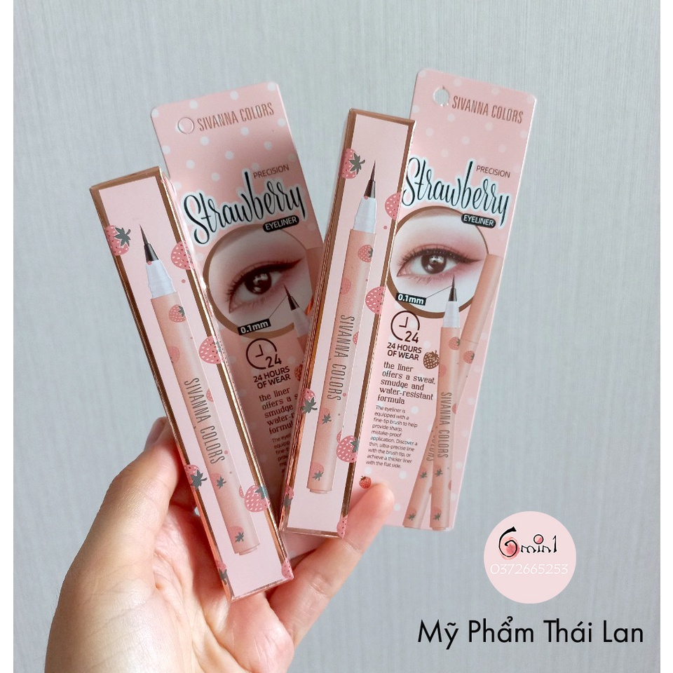 [Thailand] Bút Kẻ Mắt Nước Sivanna Colors Precision Strawberry Eyeliner Nét Nhỏ Bền Màu Không Lem Nước HF9008
