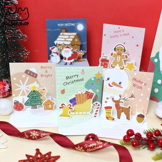 Thiệp vuông Noel 3D