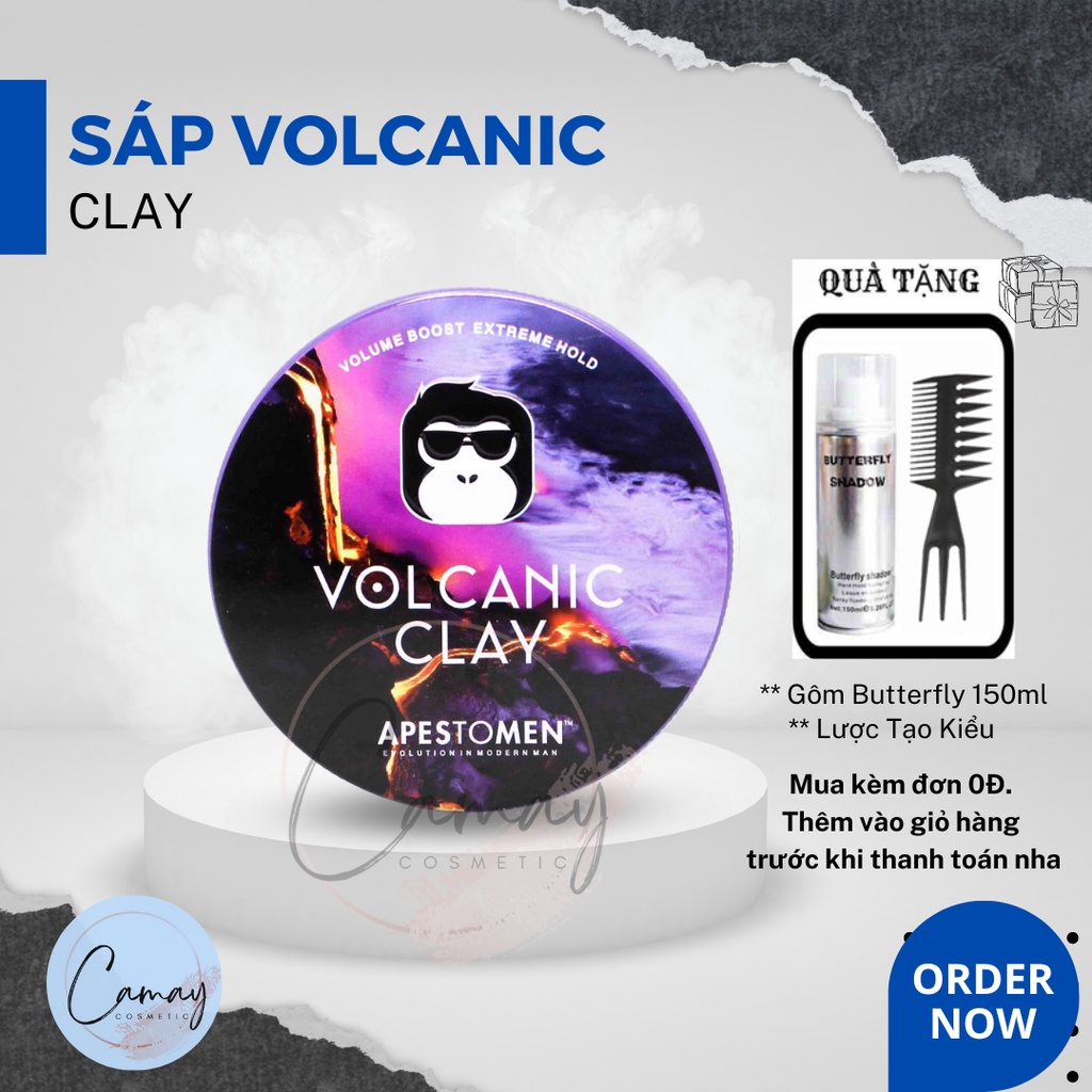 Sáp Vuốt Tóc Apestomen Volcanic Clay 80g chính hãng tem SMS