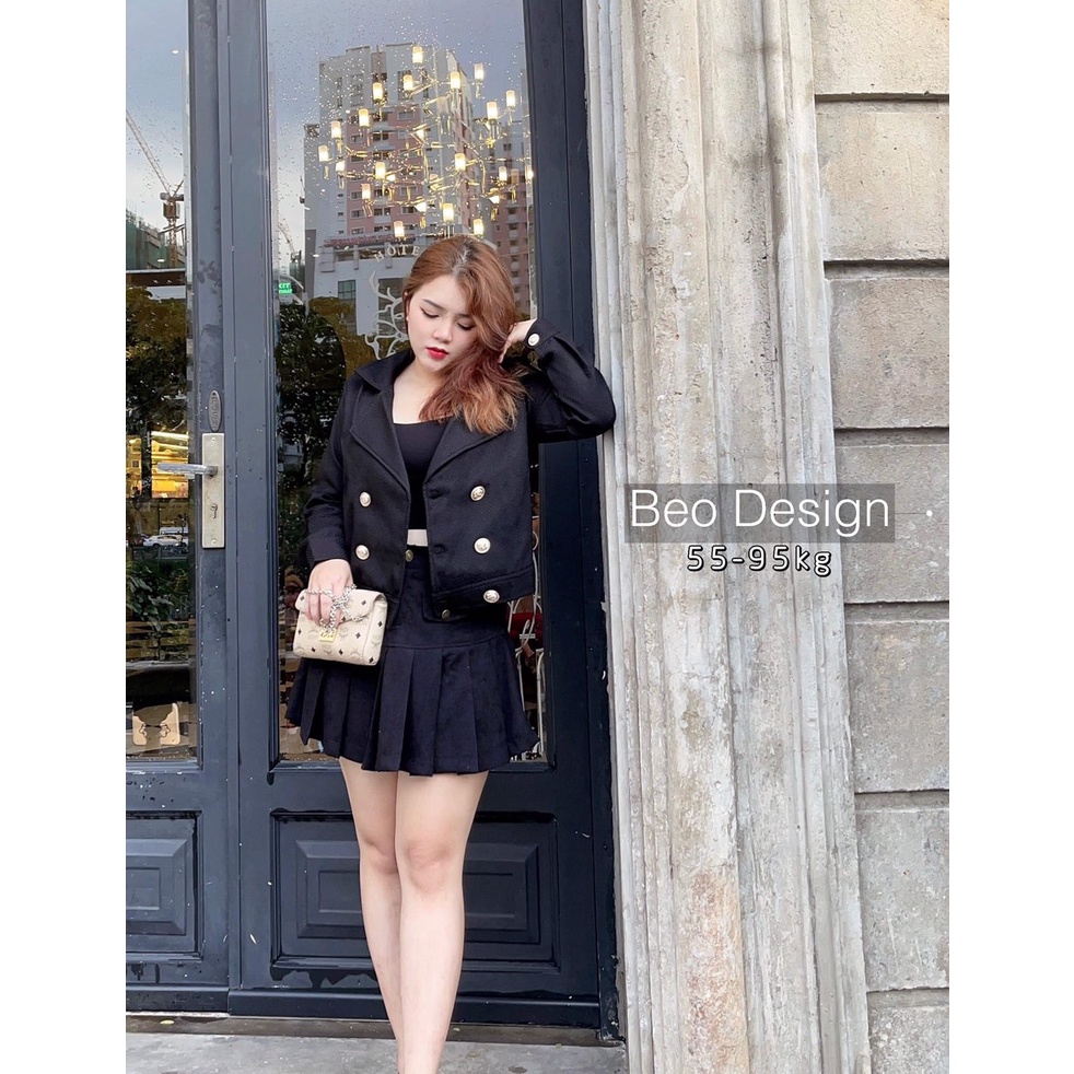 ÁO KHOÁC CỔ VEST DẠ HẠT 2 LỚP BIGSIZE