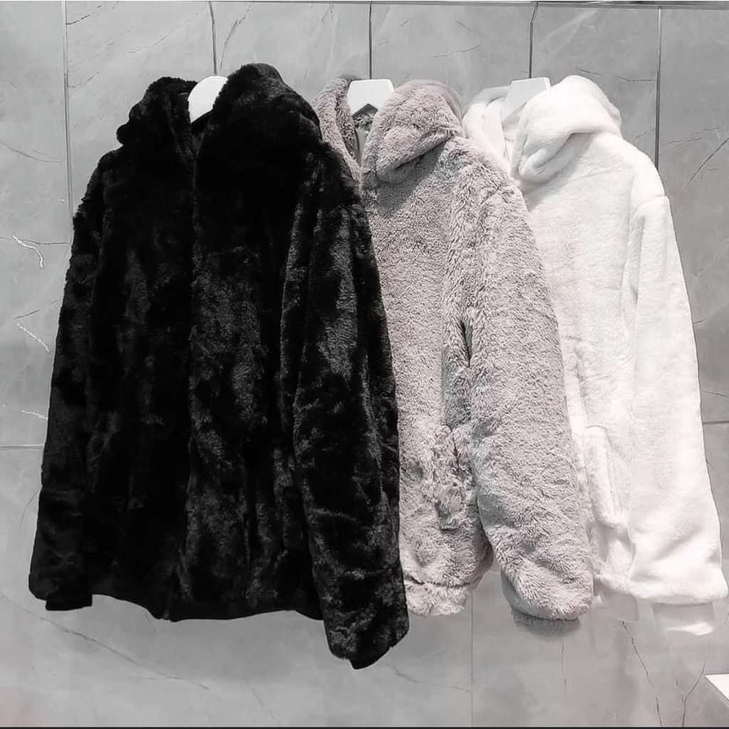 Áo Khoác Lông Mượt Fom Rộng Unisex Thời Trang Nam Nữ Dày Dặn Cao Cấp Phong Cách Hàn Quốc