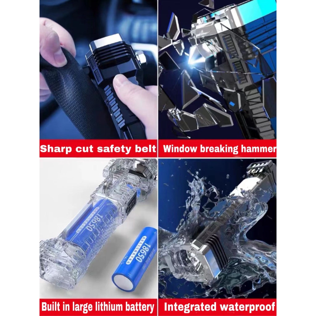 ĐÈN PIN ĐA NĂNG SIÊU SÁNG KÈM BÚA 4 IN 1 VÀ CÁP SẠC USB.AH