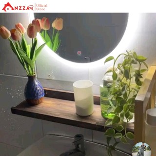 Kệ gỗ treo tường nhiều kích thước màu socola, kệ gỗ treo tường trang trí Anzzar, decor phòng khách, phòng ngủ