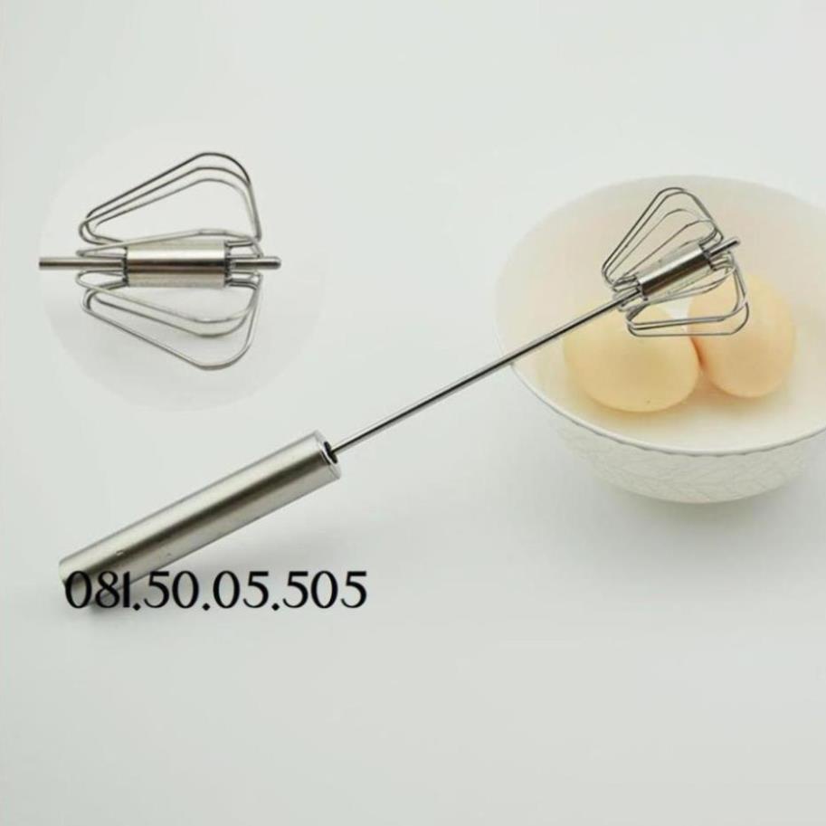 Sỉ Cây đánh trứng có lò xo tự xoay - Phới lồng nhấn đánh trứng inox bền đẹp D118