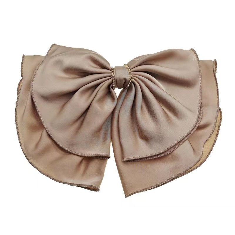 Kẹp Tóc Nơ Ruy Băng Bản Lớn Màu Trơn Thời Trang Hàn Quốc Cho Nữ