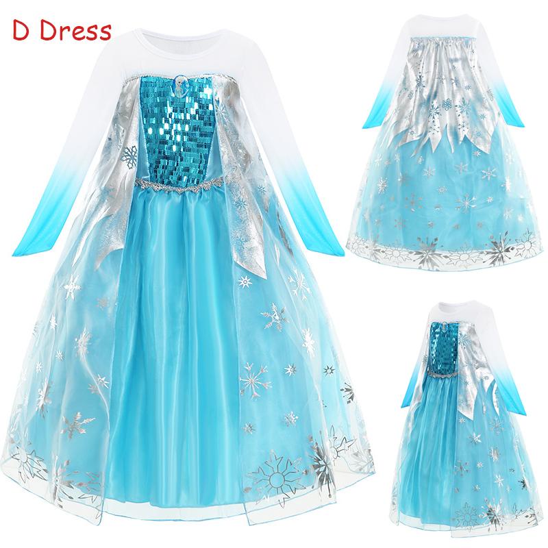 Đầm Công Chúa Elsa Phối Lưới Đính Kim Sa Kèm Túi Áo Choàng Thời Trang Cho Bé Gái