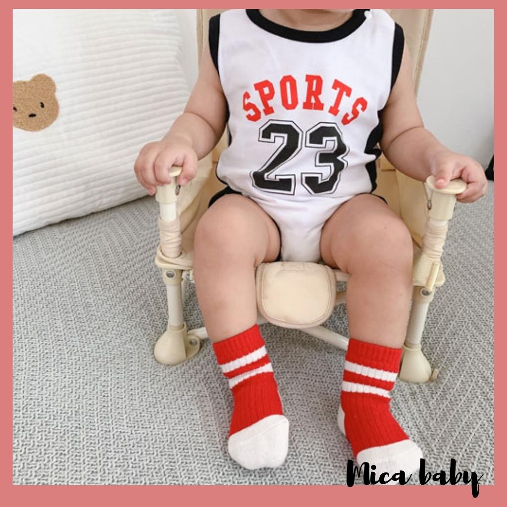 Tất vớ cao cổ cho bé kiểu dáng kẻ ngang đáng yêu cho bé T33 Mica baby