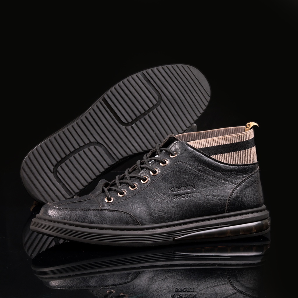 Giày sneaker nam BARITTA cổ lửng da nappa dây thông minh co giãn đế cao su đệm hơi tăng 3cm -  BRT06