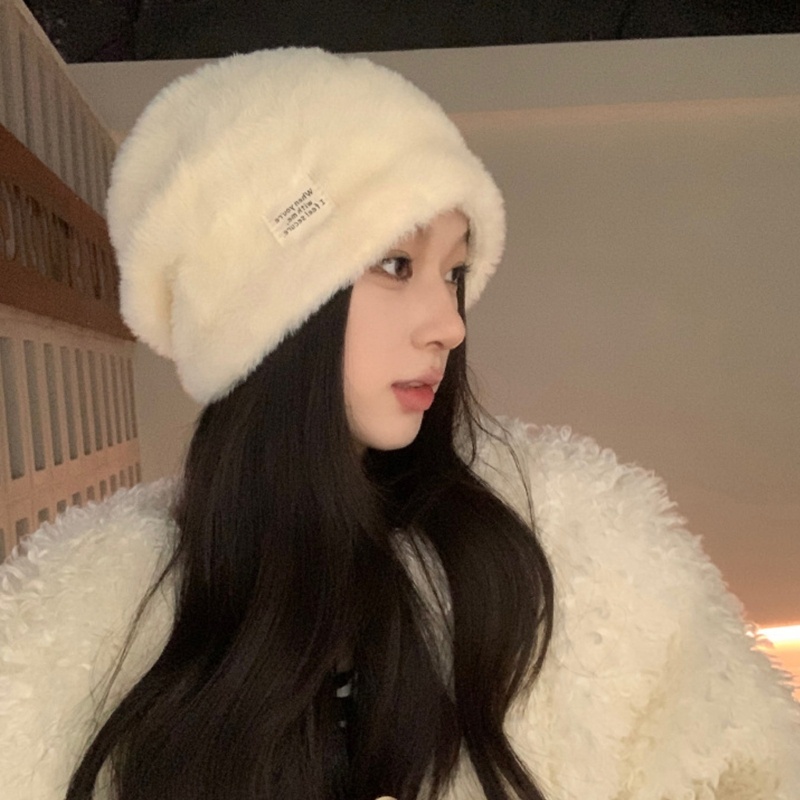 Mũ Beanie Giả Lông Thú Giữ Ấm Mùa Đông Thời Trang