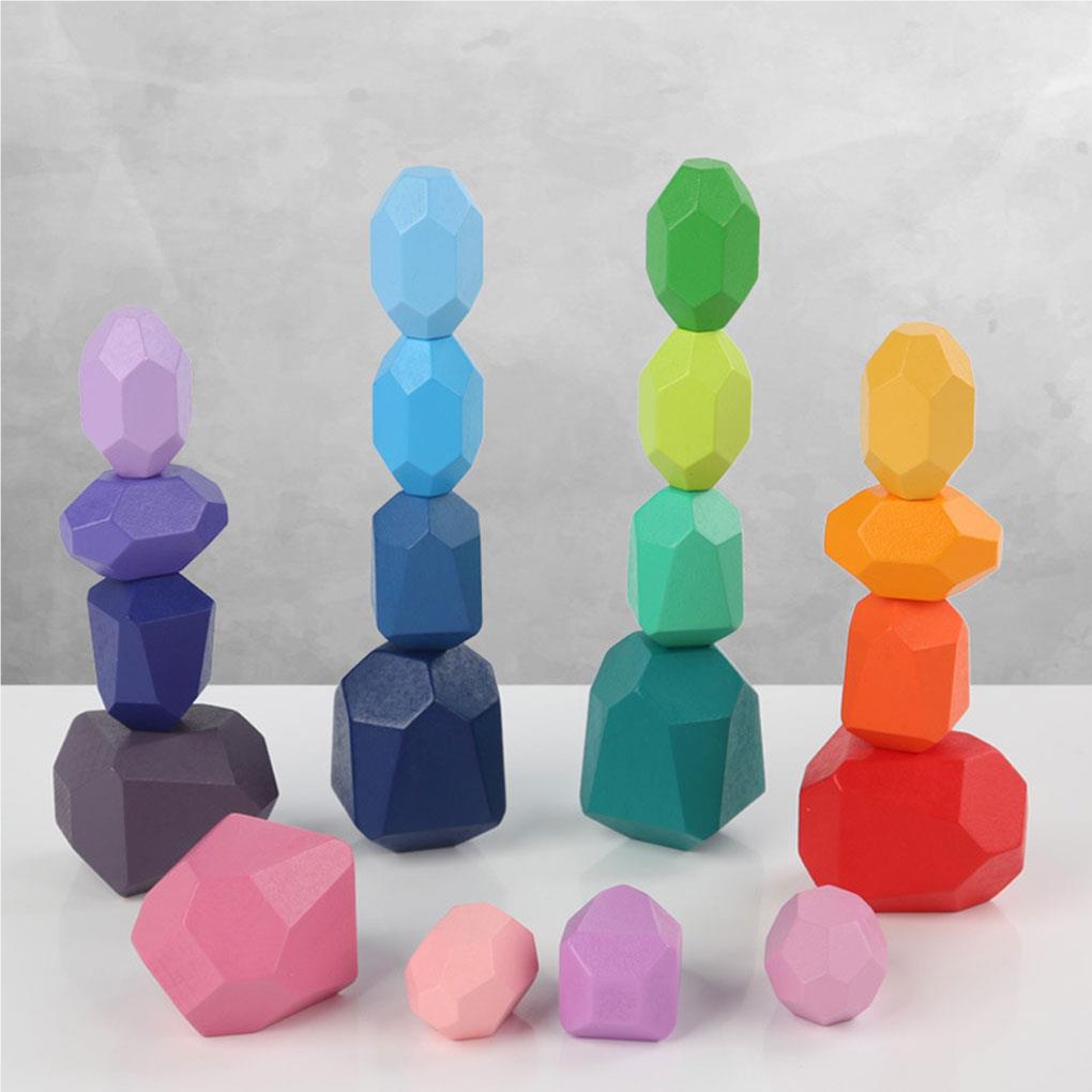 Set 20 Khối Gỗ Đồ Chơi Xếp Chồng Lên Nhau Giáo Dục Cho Bé