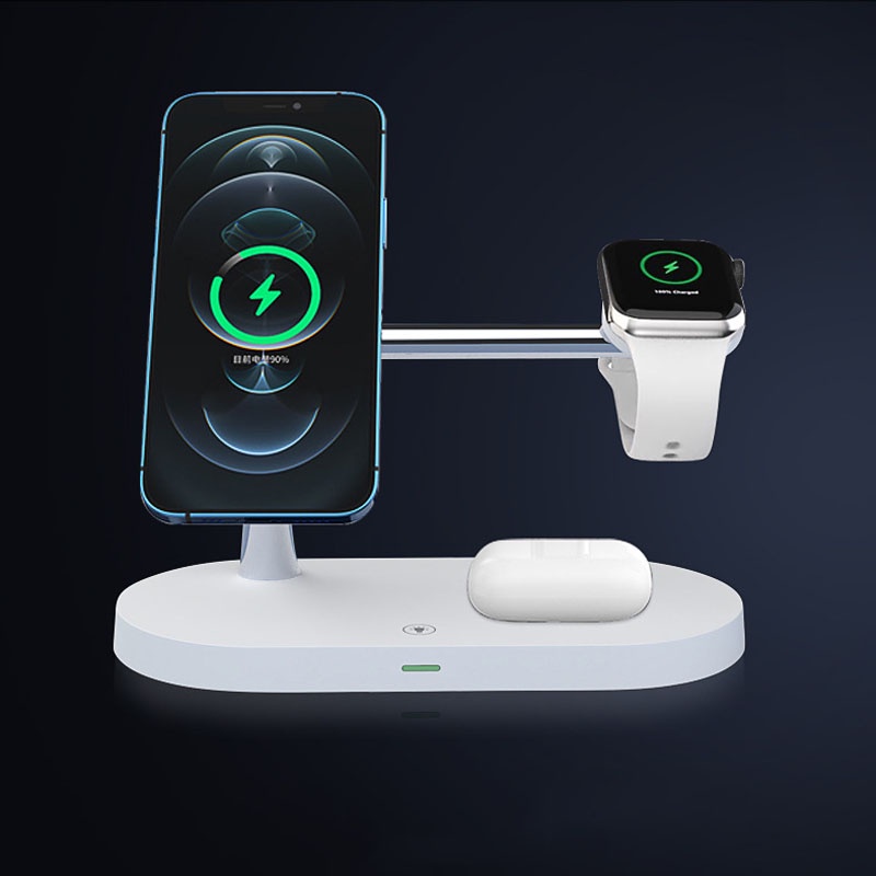 Bộ sạc không dây điện thoại, tai nghe không dây, sạc nhanh có đèn ngủ và đế nam châm siêu tiện dụng
