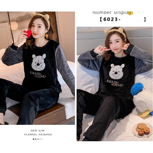 Đồ bộ nữ NỈ BÔNG hàng Quảng Châu - Quần áo ngủ đẹp mặc nhà thời trang dài tay thu đông sang trọng, ấm áp Bigsize giá rẻ