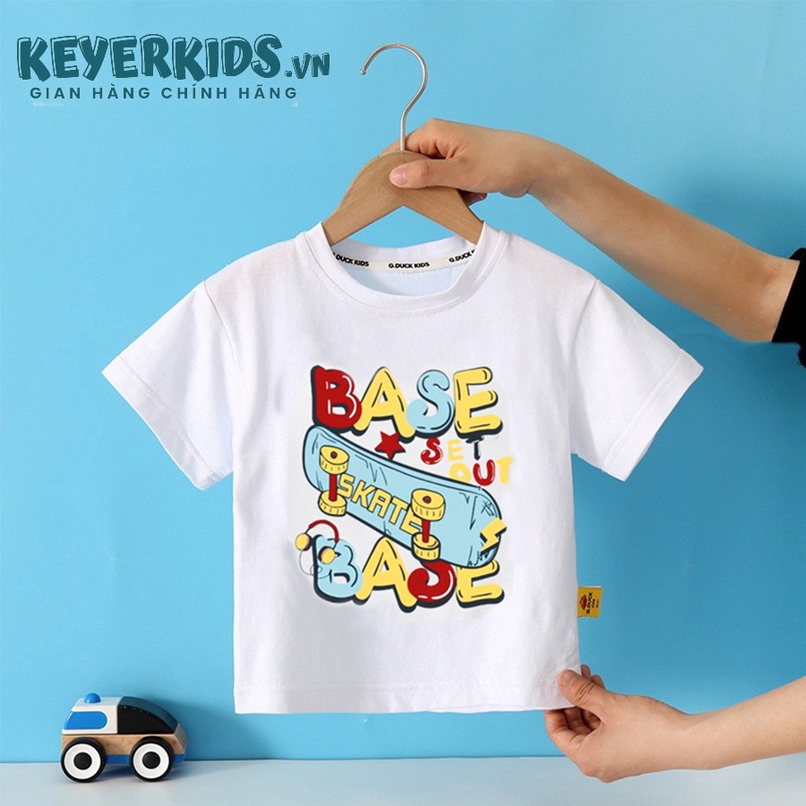 Áo Phông - Áo Thun Cotton Bé Trai KEYER KIDS, Áo Thun Ngắn Tay Bé Trai Chất Cotton 4 Chiều Mềm Mịn Hình Dễ Thương AT51