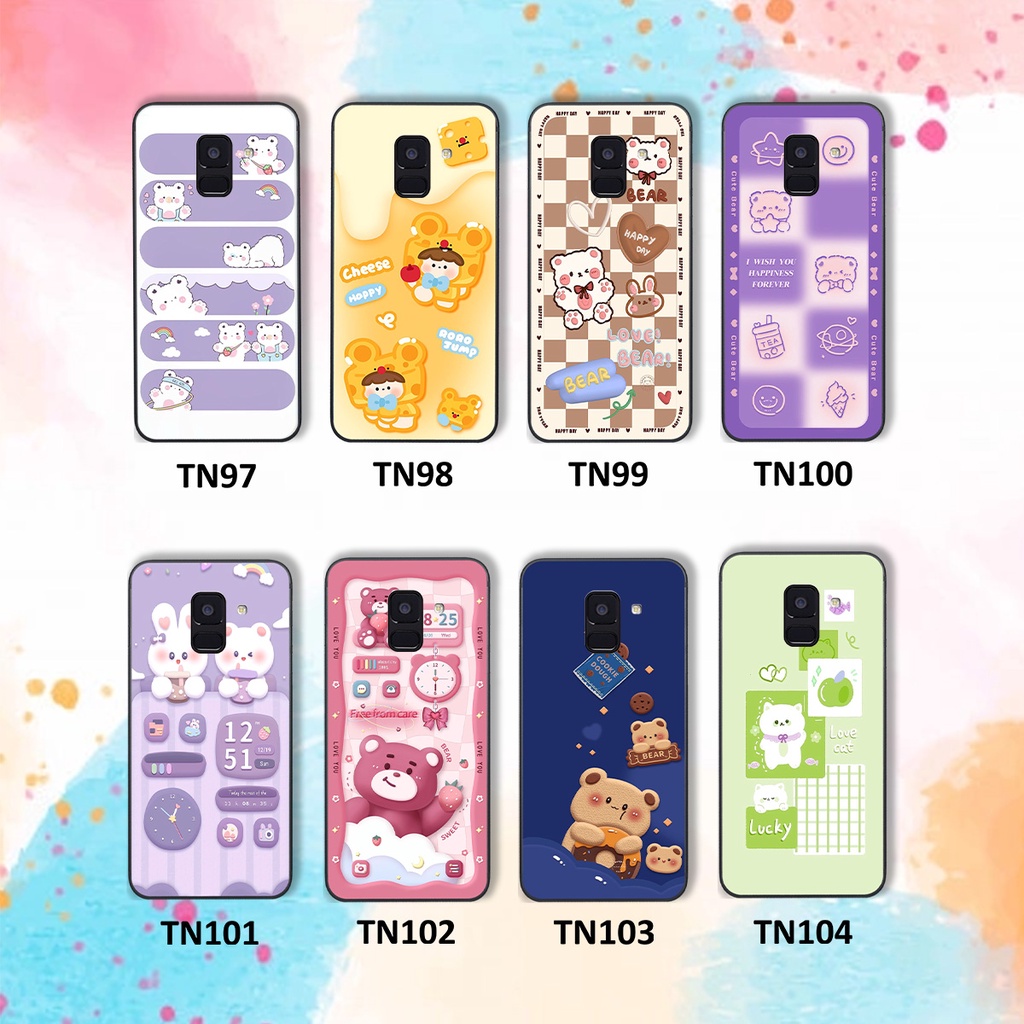 Ốp Samsung A6 2018 / A6 Plus / A6+ gấu cute gấu dễ thương nhiều màu sắc ốp xinh cá tính