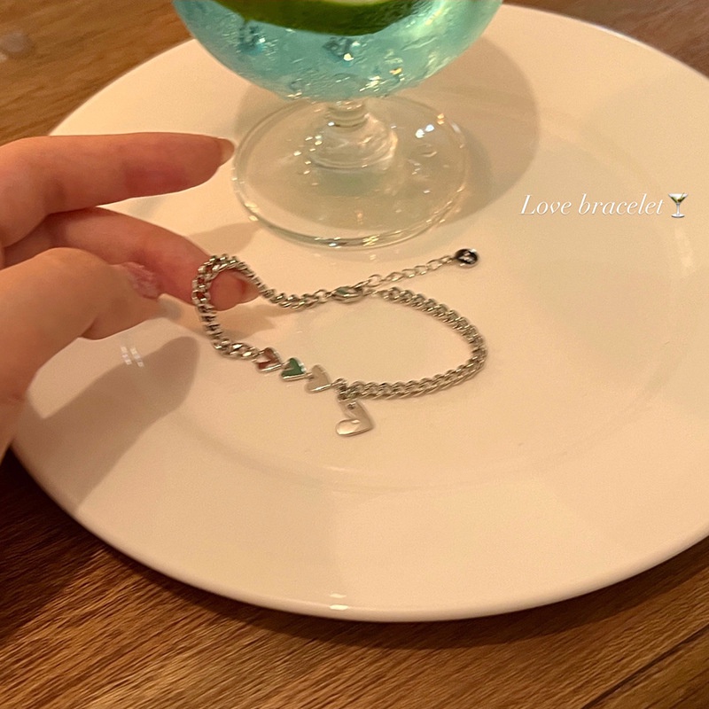 Vòng Tay Trang Trí Hình Trái Tim Đơn Giản Phong Cách Pháp Dành Cho Nữ