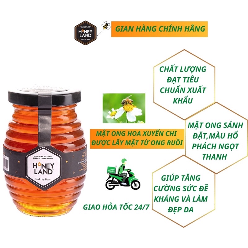 Mật ong rừng nguyên chất hoa Xuyến Chi HONEYLAND 250g