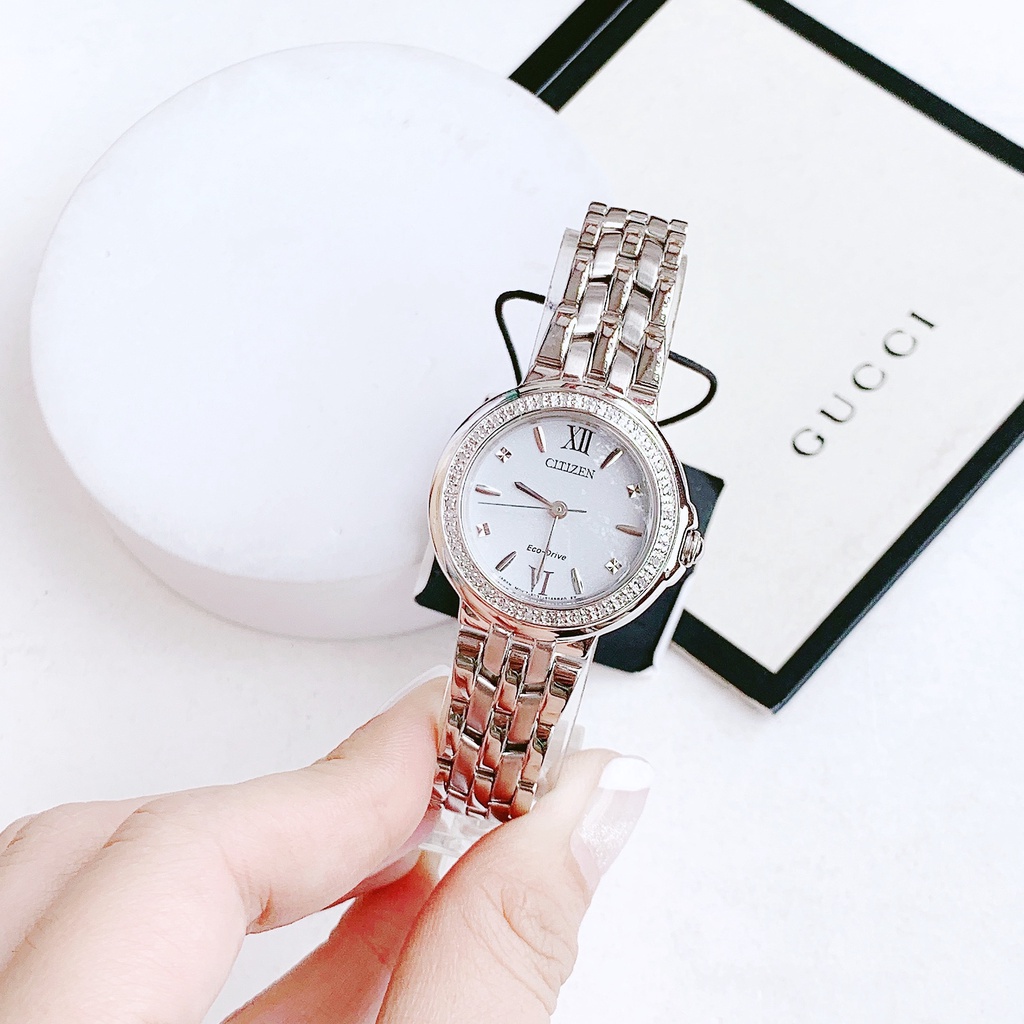 Đồng hồ nữ dây thép Citizen Eco Drive EM0440-57A