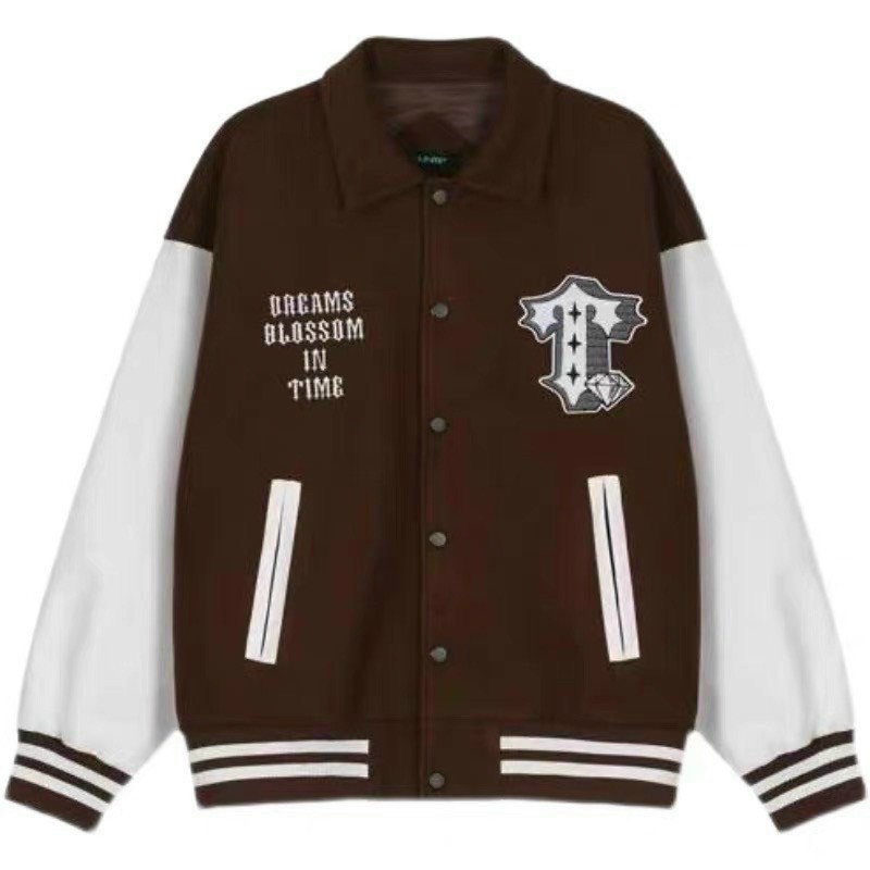 Áo Khoác Bomber Nam Nữ TBLOSSOM Chất Vải Nỉ Thiết Kế Họa tiết Chữ Phối Màu Độc Đáo Kiểu Dáng Phong Cách Siêu Ngầu Thời T
