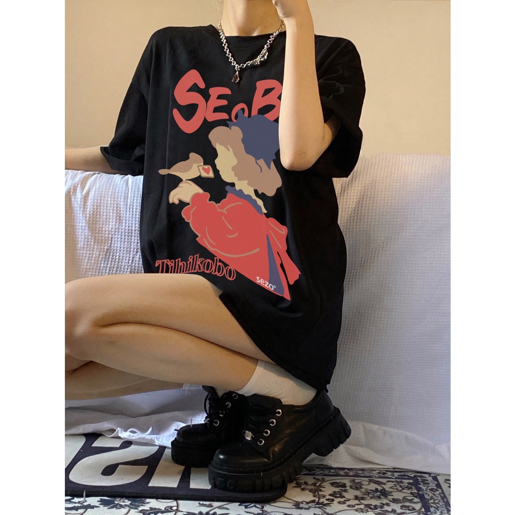 Áo Thun Tay Ngắn Màu Đen Năng Động Thời Trang Theo Phong Cách Hàn Quốc