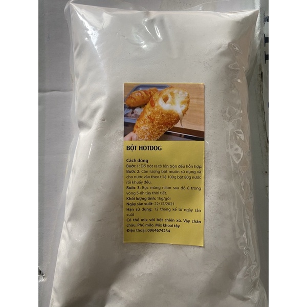 Bột làm hotdog- phô mai kéo sợi gói 1kg