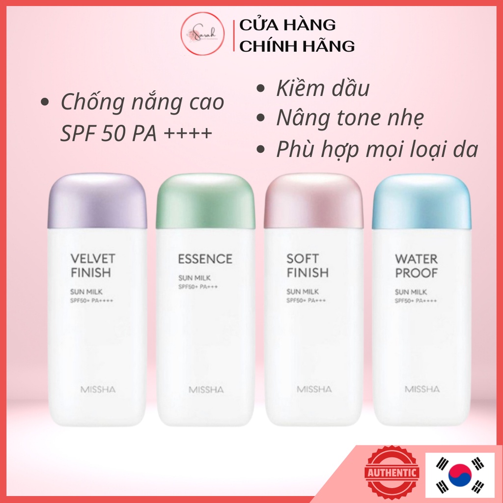 Kem Chống Nắng Missha Sun Milk 70ml chuẩn oder Hàn